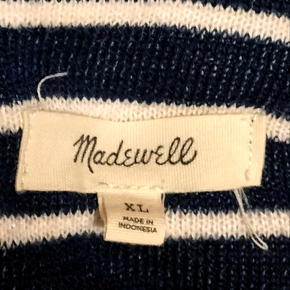 Madewell Navy and White Striped Sweatshirt size XL - Picture 10 of 10